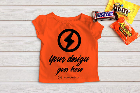 Child's Tee with Halloween Candy Craft PNG Mockup Mock Up Photo Risa Rocks It 