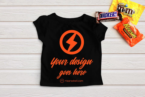 Child's Tee with Halloween Candy Craft PNG Mockup Mock Up Photo Risa Rocks It 