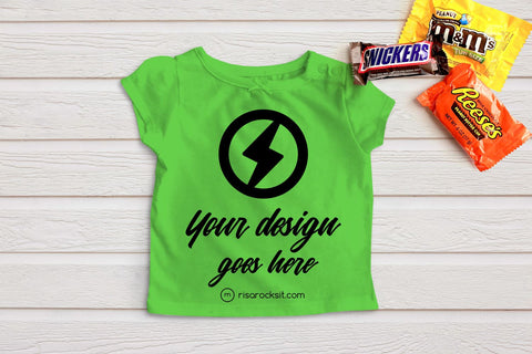 Child's Tee with Halloween Candy Craft PNG Mockup Mock Up Photo Risa Rocks It 