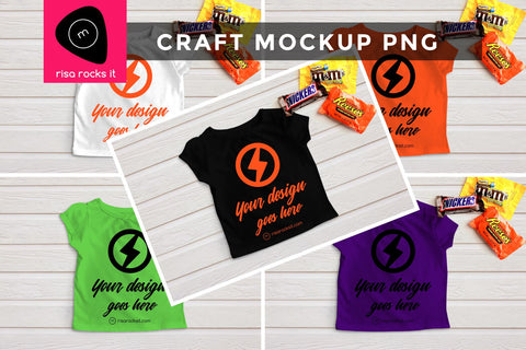 Child's Tee with Halloween Candy Craft PNG Mockup Mock Up Photo Risa Rocks It 