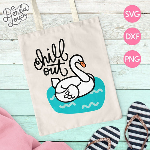 Chill Out Swan Pool Float SVG Persia Lou 