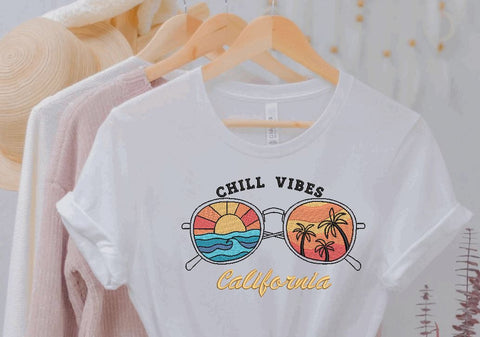 Chill Vibes Sunglasses Machine Embroidery Design Embroidery/Applique DESIGNS Canada Embroidery 