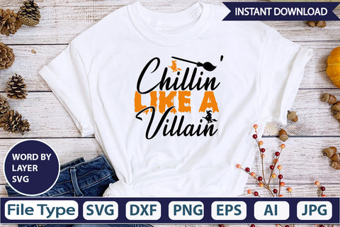 Chillin' Like A Villain SVG Cut File SVG DesignPlante 503 