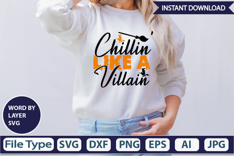 Chillin' Like A Villain SVG Cut File SVG DesignPlante 503 