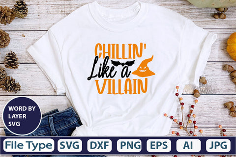 Chillin' Like A Villain SVG Cut File SVG DesignPlante 503 