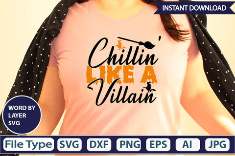 Chillin' Like A Villain SVG Cut File SVG DesignPlante 503 