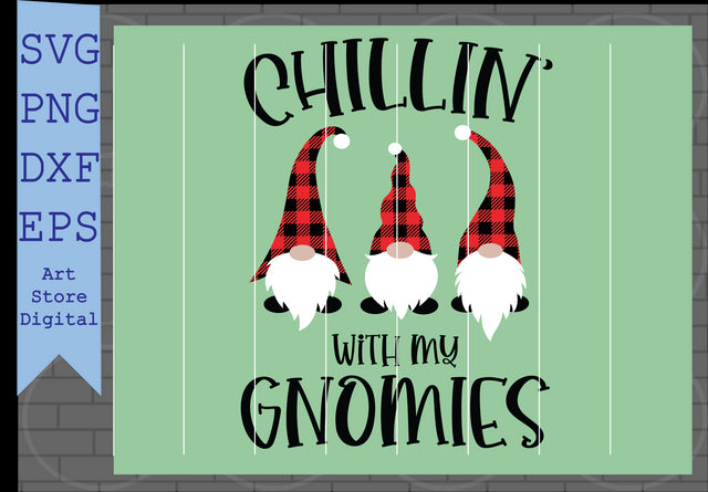 Chillin’ with My Gnomies (4) Svg, Christmas Gnomes Svg, Kids Svg, Funny Boy Winter Shirt, Christmas School Svg Cut Files for Cricut, Png, Dxf, Eps, Svg SVG Artstoredigital 