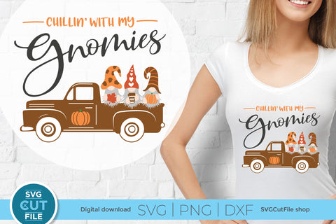 Chillin with my Gnomies - a Pumpkin spice gnome svg for autumn or fall SVG SVG Cut File 