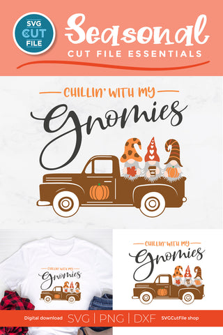 Chillin with my Gnomies - a Pumpkin spice gnome svg for autumn or fall SVG SVG Cut File 