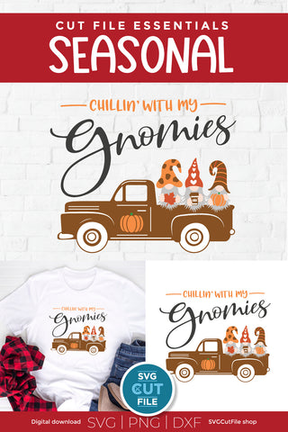 Chillin with my Gnomies - a Pumpkin spice gnome svg for autumn or fall SVG SVG Cut File 