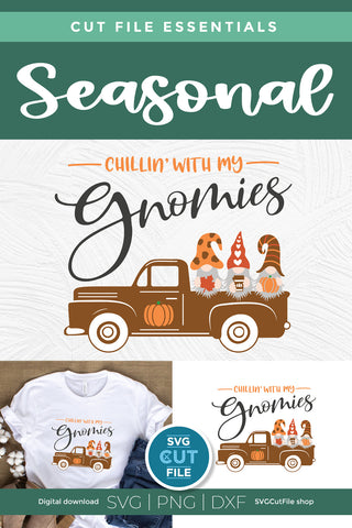 Chillin with my Gnomies - a Pumpkin spice gnome svg for autumn or fall SVG SVG Cut File 