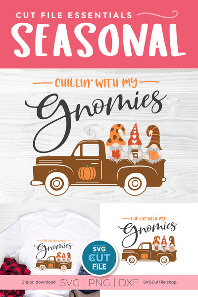 Chillin with my Gnomies - a Pumpkin spice gnome svg for autumn or fall SVG SVG Cut File 