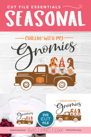 Chillin with my Gnomies - a Pumpkin spice gnome svg for autumn or fall SVG SVG Cut File 