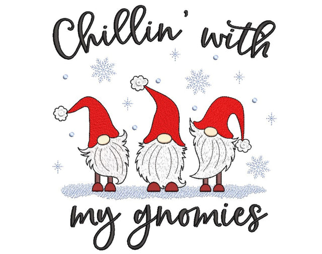 Chillin’ with My Gnomies Embroidery Design, Christmas Gnomes Embroidery File, 4 sizes, Instant Download Embroidery/Applique DESIGNS Nino Nadaraia 