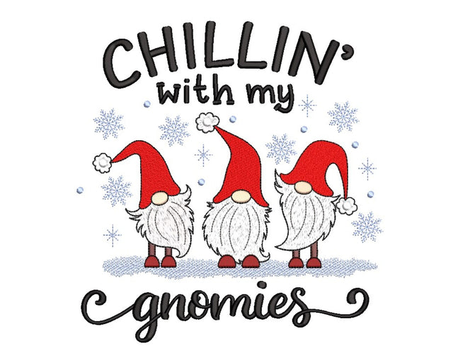 Chillin’ with My Gnomies Embroidery Design, Christmas Gnomes Embroidery File, 4 sizes, Instant Download Embroidery/Applique DESIGNS Nino Nadaraia 