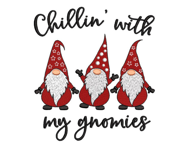 Chillin’ with My Gnomies Embroidery Design, Christmas Gnomes Embroidery File, 6 sizes, Instant Download Embroidery/Applique DESIGNS Nino Nadaraia 