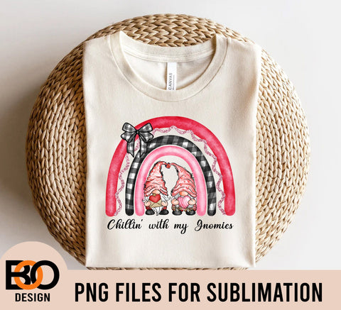 Chillin' with my Gnomies Rainbow png sublimation design download, Valentine's Day png, Valentines gnomies png, sublimate designs download Sublimation BOO-design 