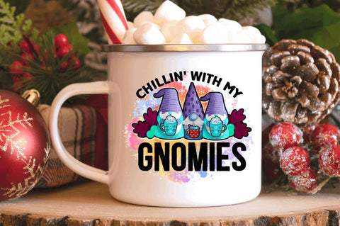 Chillin' with my gnomies Sublimation PNG, Sublimation Christmas Design Sublimation Regulrcrative 
