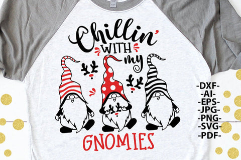 Chillin with My Gnomies Svg, Black And White Svg, Gnome St Patrick's Day, Three Gnome Svg, Saint Patrick's Gnome, Svg, Dxf, Eps, Png SVG 1uniqueminute 