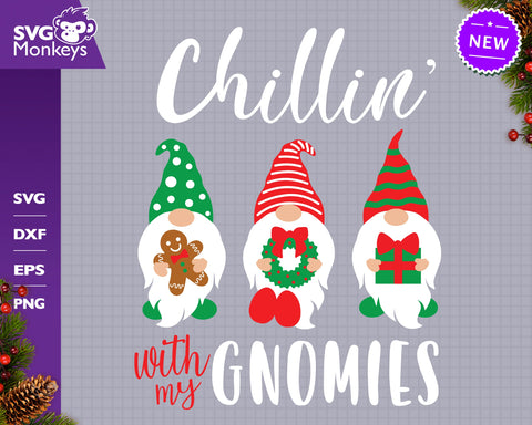 Chillin' With My Gnomies Svg, Christmas Gnomes Svg, Gnome Svg, Christmas Svg SVG SvgMonkeys 