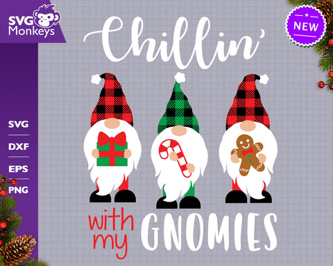 Chillin' With My Gnomies Svg, Christmas Gnomes Svg, Gnome Svg SVG SvgMonkeys 