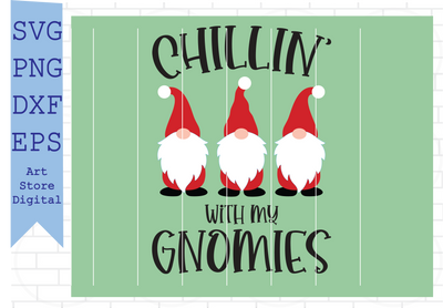 Chillin’ with My Gnomies Svg, Christmas Gnomes Svg, Kids Svg, Funny Boy Winter Shirt, Christmas School Svg Cut Files for Cricut, Png, Dxf SVG Artstoredigital 