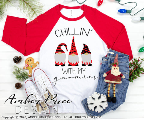 Chillin' with my gnomies SVG | Christmas Gnomes SVG PNG DXF SVG Amber Price Design 