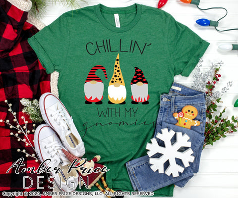 Chillin' with my gnomies SVG | Christmas Gnomes SVG PNG DXF SVG Amber Price Design 