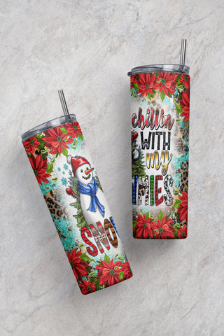 Chillin' With My Gnomies Tumbler Png Sublimation Design, 20oz Skinny Tumbler Png, Christmas Png, Christmas Gnome Png, Digital Download Sublimation CaldwellArt 