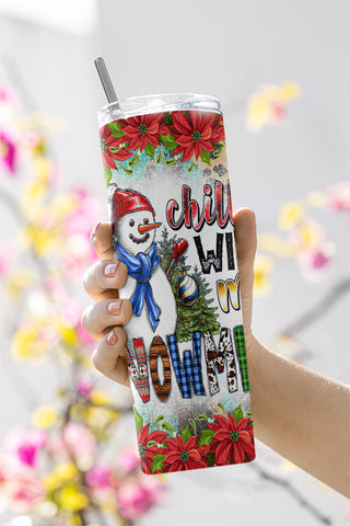 Chillin' With My Gnomies Tumbler Png Sublimation Design, 20oz Skinny Tumbler Png, Christmas Png, Christmas Gnome Png, Digital Download Sublimation CaldwellArt 