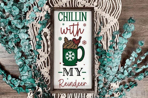 Chillin with my reindeer SVG Design SVG Regulrcrative 