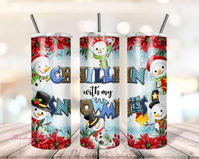 Chillin With My Snomies Tumbler Png Sublimation Design, 20oz Skinny Tumbler Png, Christmas Tumbler Png, Merry Christmas Png,Digital Download Sublimation TrendingDesign 
