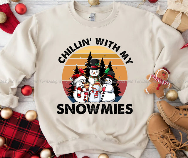Chillin with My Snowmies PNG Sublimation Design Sublimation ToriDesigns 