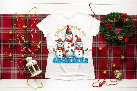 Chillin with My Snowmies PNG Sublimation Sublimation CraftLabSVG 