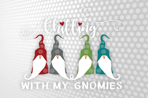 Chilling with my Gnomies svg | Gnome svg | christmas gnome svg | Four Gnomes Svg Dxf Eps Png | Cricut cutting file SVG 1uniqueminute 