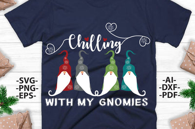 Chilling with my Gnomies svg | Gnome svg | christmas gnome svg | Four Gnomes Svg Dxf Eps Png | Cricut cutting file SVG 1uniqueminute 