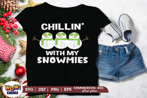 Chilling with my snowmies svg, christmas svg,christmas funny quotes, christmas quotes, holiday svg, winter svg, christmas shirt svg,christmas decor svg, santa clause svg SVG Wowsvgstudio 