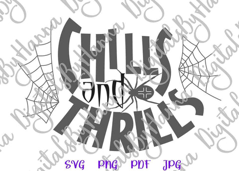 Chills and Thrills Happy Halloween Print and Cut SVG Digitals by Hanna 