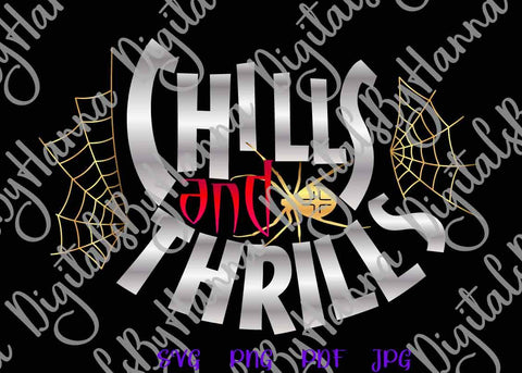 Chills and Thrills Happy Halloween Print and Cut SVG Digitals by Hanna 