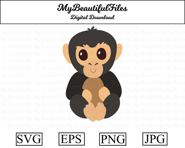 Chimpanzee - Animal SVG MyBeautifulFiles 