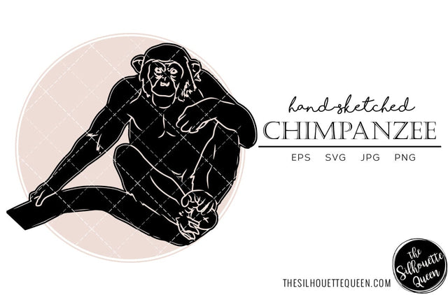 Chimpanzee Sketch Vector SVG Loveleen Kaur 