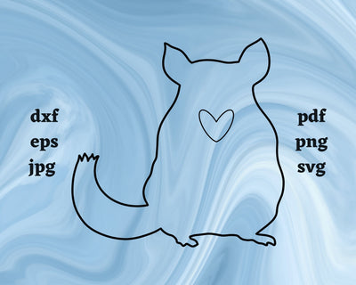 Chinchilla Heart SVG Cut File SVG Northern Light SVG 