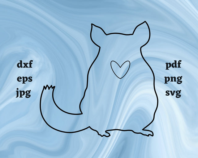 Chinchilla Heart SVG Cut File SVG Northern Light SVG 