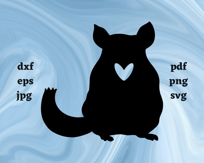 Chinchilla Heart SVG Cut File SVG Northern Light SVG 