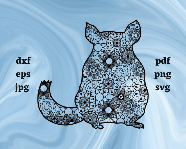 Chinchilla Mandala SVG Cut File SVG Northern Light SVG 
