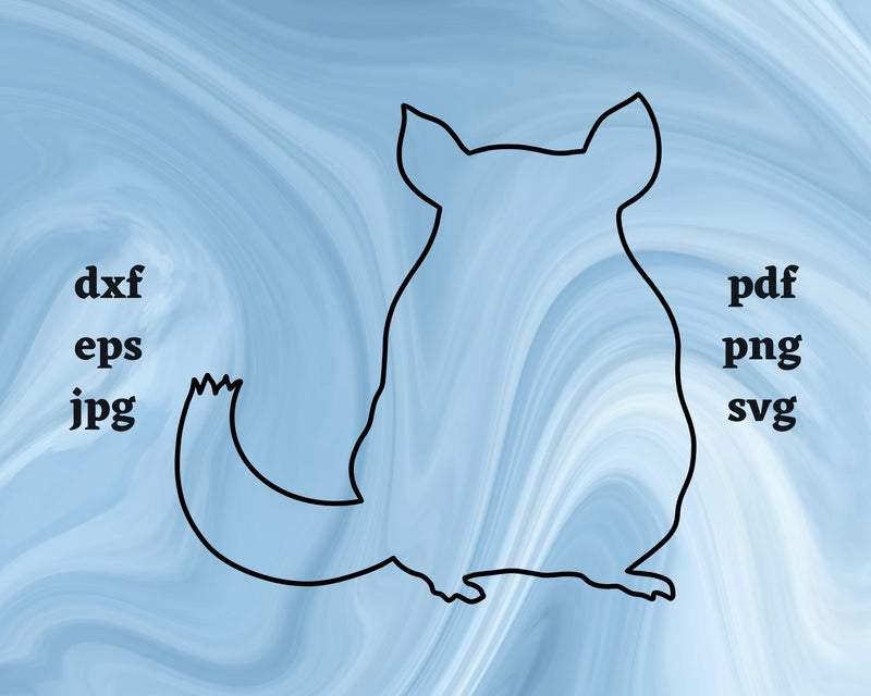 Chinchilla Outline SVG Cut File SVG Northern Light SVG 