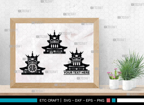 Chinese Building Monogtam, Chinese Building Silhouette, Building Of Chinese SVG, Chinese Building Svg, Pagoda Svg, Pagoda Tower Svg, Temple Svg, SB00018 SVG ETC Craft 