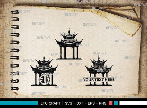 Chinese Building Monogtam, Chinese Building Silhouette, Building Of Chinese SVG, Chinese Building Svg, Pagoda Svg, Pagoda Tower Svg, Temple Svg, SB00018 SVG ETC Craft 