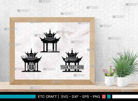 Chinese Building Monogtam, Chinese Building Silhouette, Building Of Chinese SVG, Chinese Building Svg, Pagoda Svg, Pagoda Tower Svg, Temple Svg, SB00018 SVG ETC Craft 