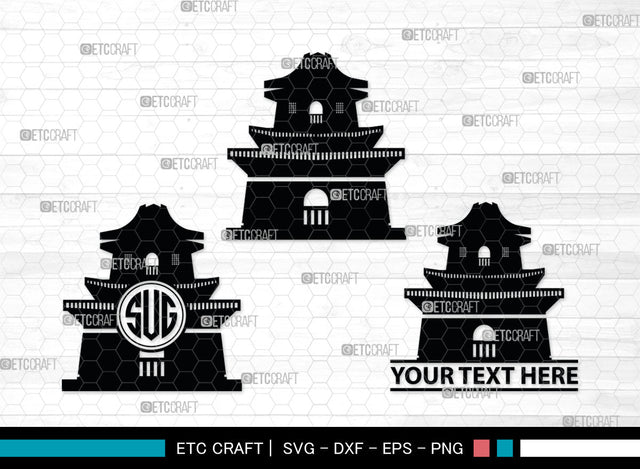 Chinese Building Monogtam, Chinese Building Silhouette, Building Of Chinese SVG, Chinese Building Svg, Pagoda Svg, Pagoda Tower Svg, Temple Svg, SB00018 SVG ETC Craft 